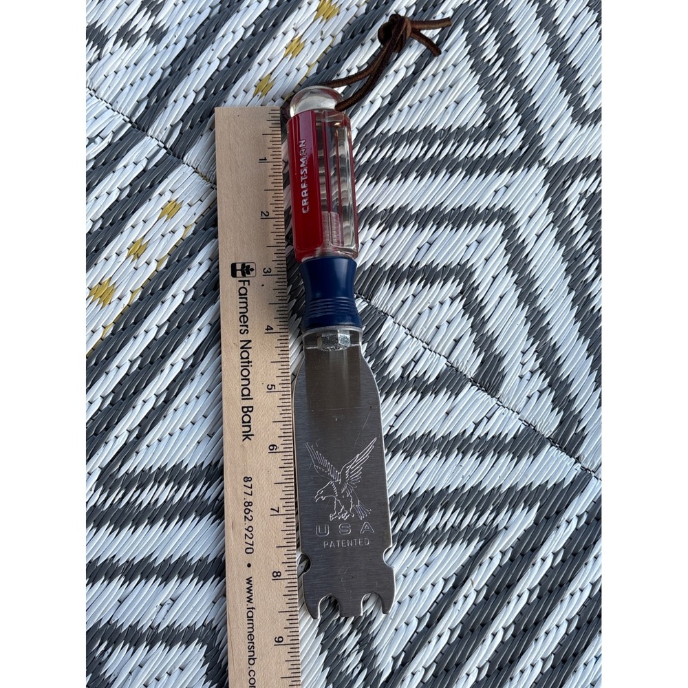Craftsman Grill Cleaner Multi Tool Kitchen Utensil USA Patented Eagle Red Blue